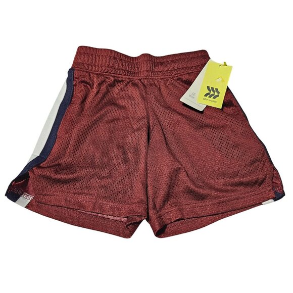 All In Motion Activewear Mesh Shorts Boys Size XS Recycled Polyester Burgundy - Picture 1 of 7